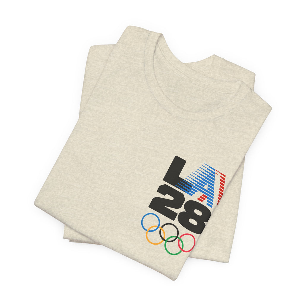 LA 28 Olympic USA T-Shirt — Vintage Olympic Rings Tee