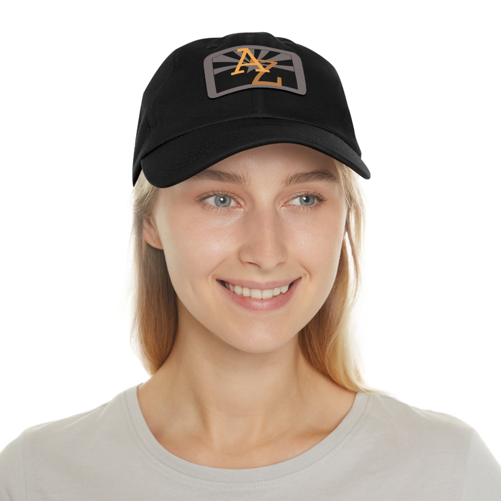 Leather Patch Dad Hat — AZ Monogram Patch Cap