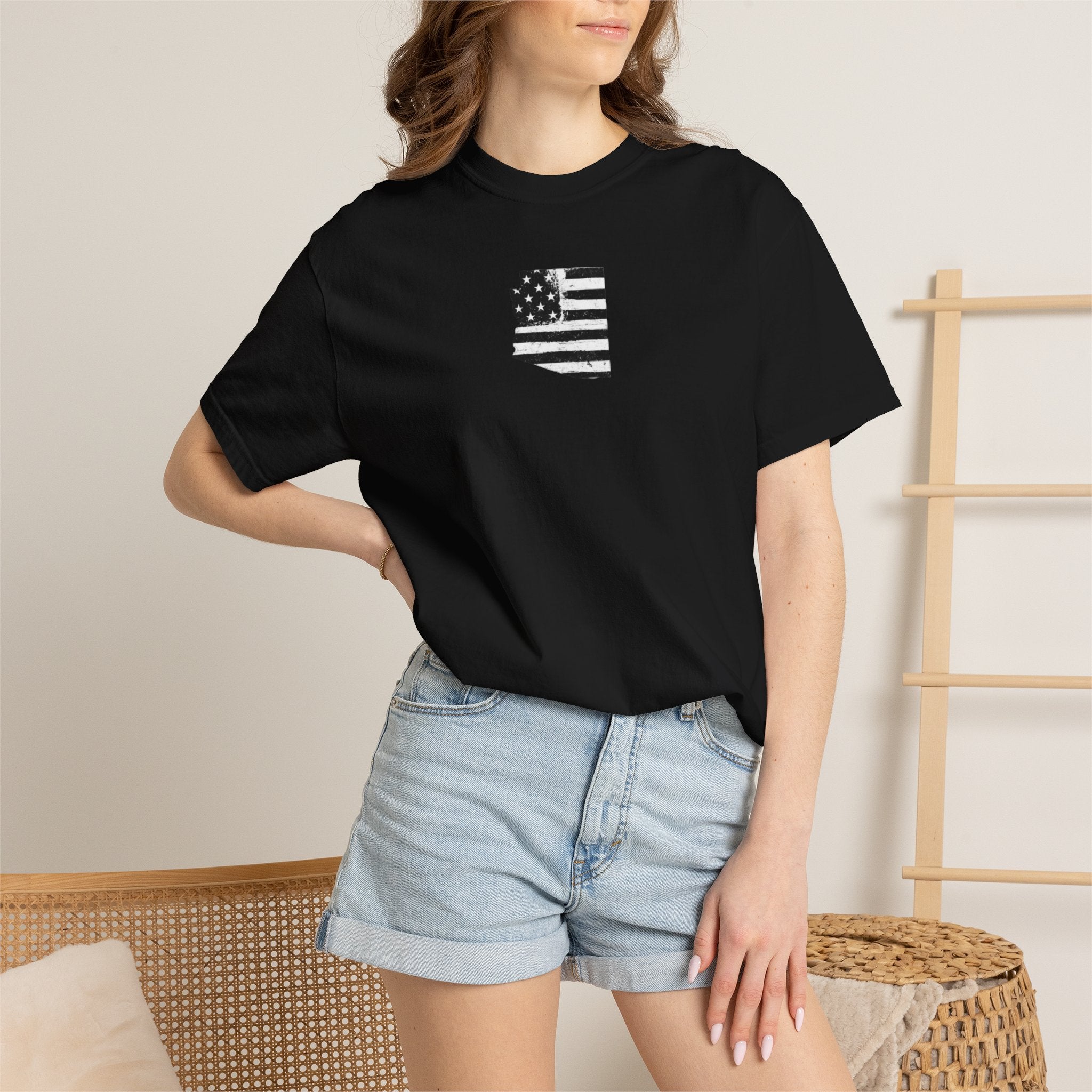 Arizona Flag Tee - Born in America, American Pride Shirt, Unisex Graphic T-Shirt, Arizona Themed Apparel, Patriotic Gift