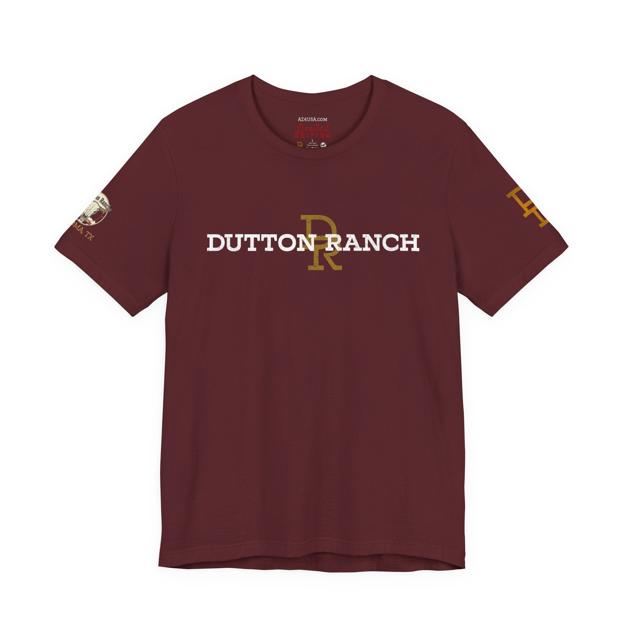 DR Monogram Tee — Vintage Gold Logo Short Sleeve Shirt