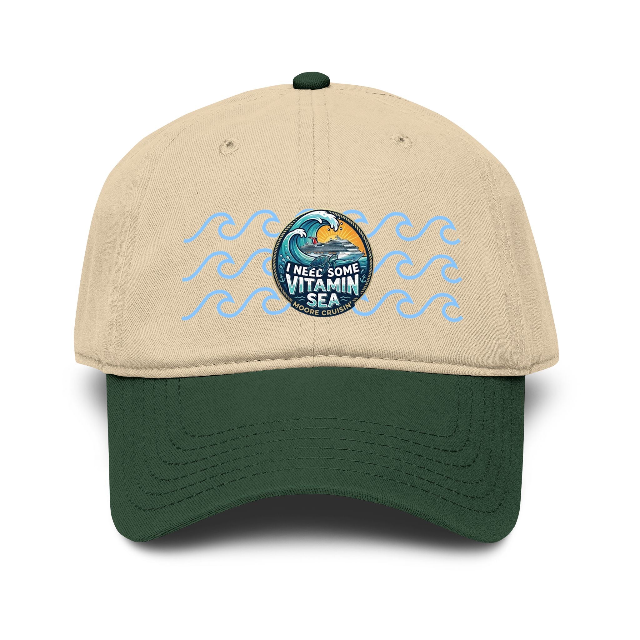 Washed Baseball Cap — 'I Need Some Vitamin Sea' Embroidered Ocean Patch
