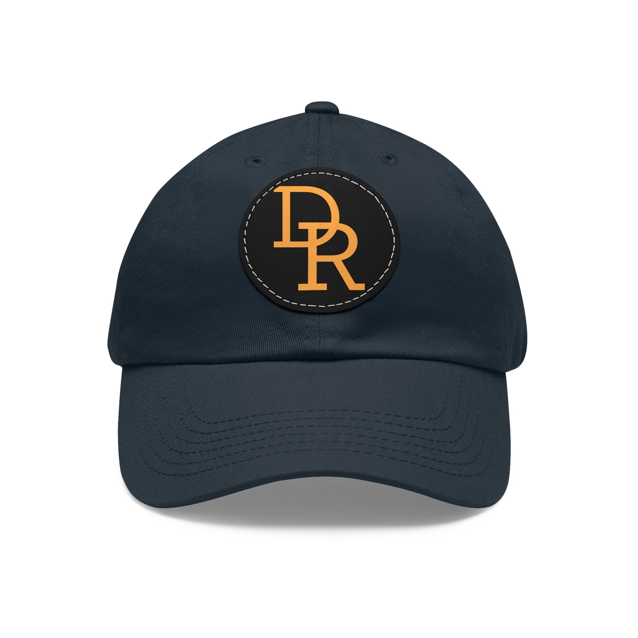 Dad Hat — Monogram Leather Patch Cap (DR Initials)