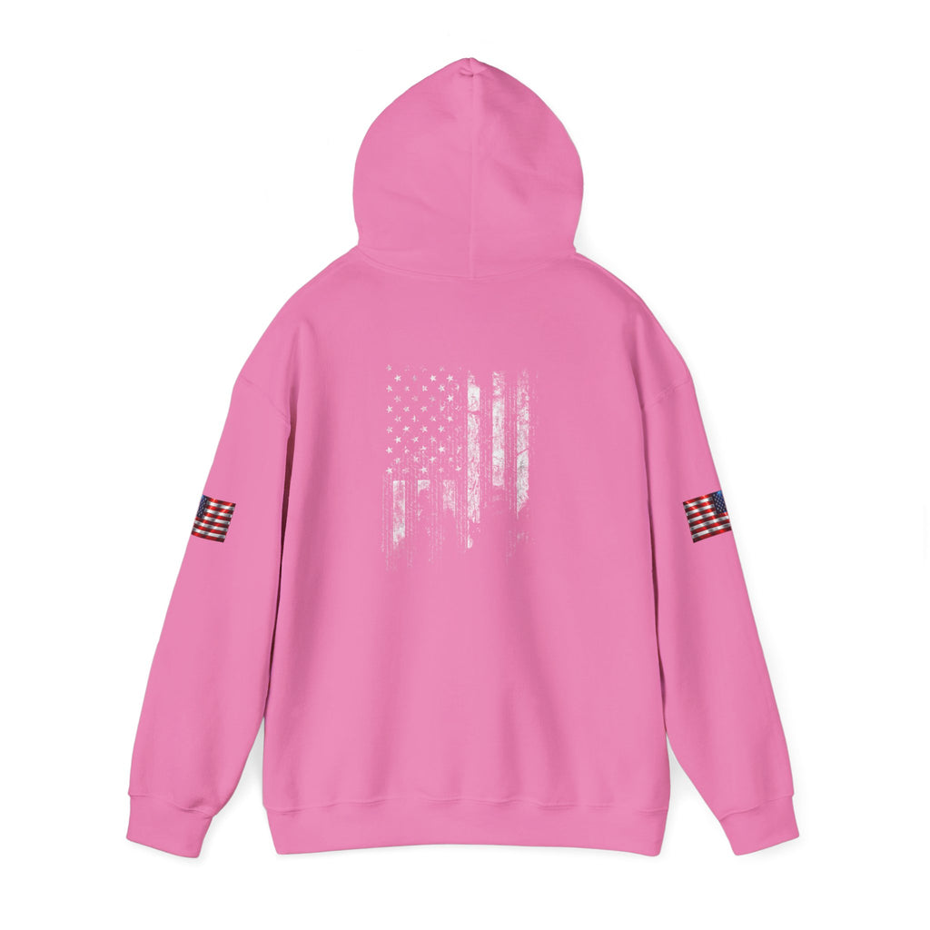 Born Free Hoodie — Minimalist White Pullover with 'BORN FREE' Text