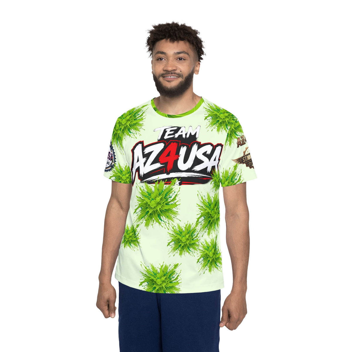 Adventure Club Men's Sports Jersey — AZ4USA Green Splash All-Over Print