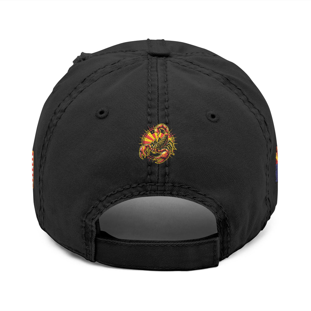 Distressed Embroidered Dad Hat — AZ4USA Scorpion Logo