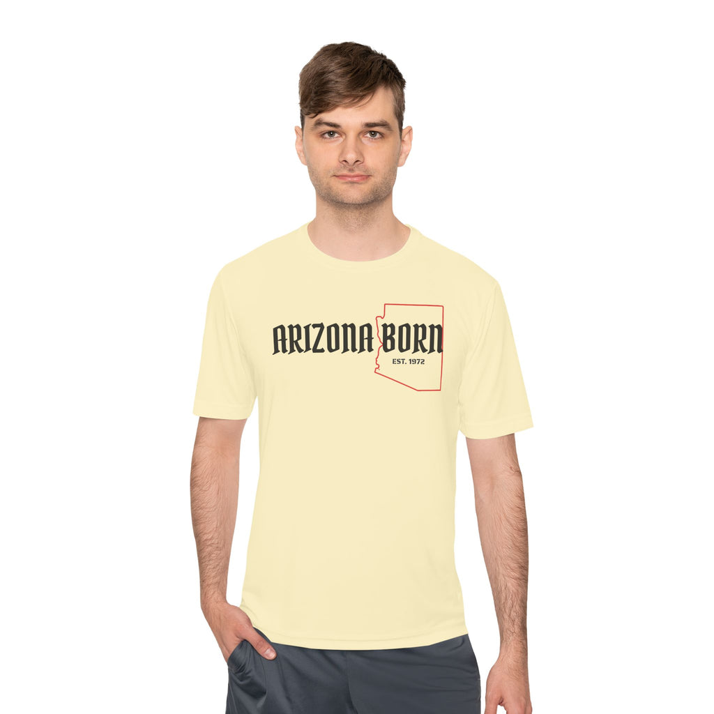 Arizona Born Tee — State Outline & Retro Flag Graphic Moisture-Wicking Shirt