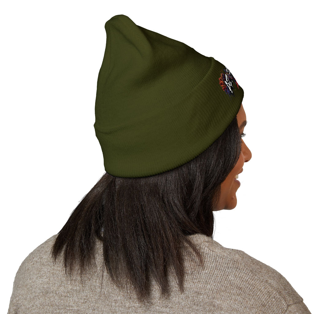 Embroidered Graffiti AZ4USA Scorpion Beanie — Classic Cuffed Knit Hat