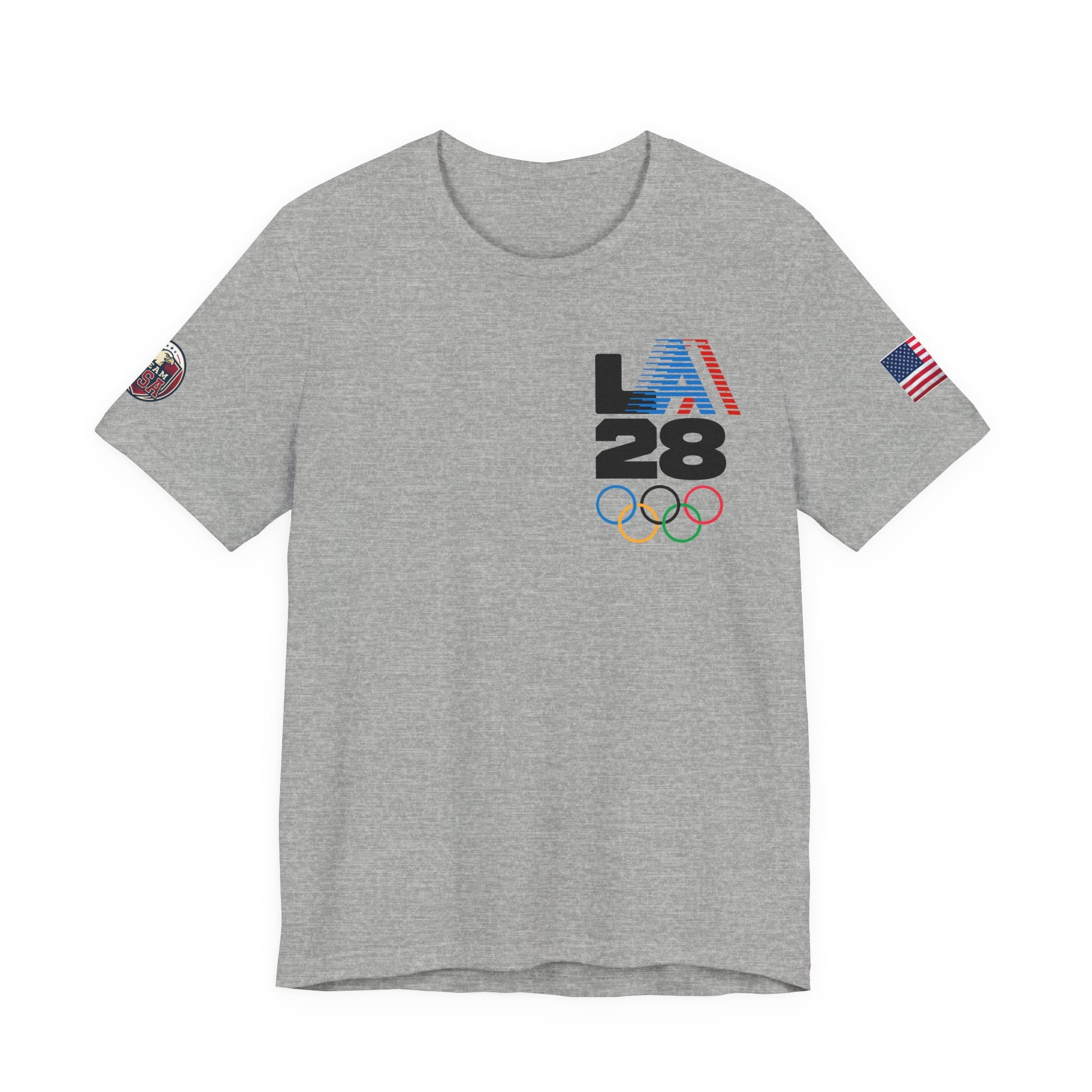 LA 28 Olympic USA T-Shirt — Vintage Olympic Rings Tee