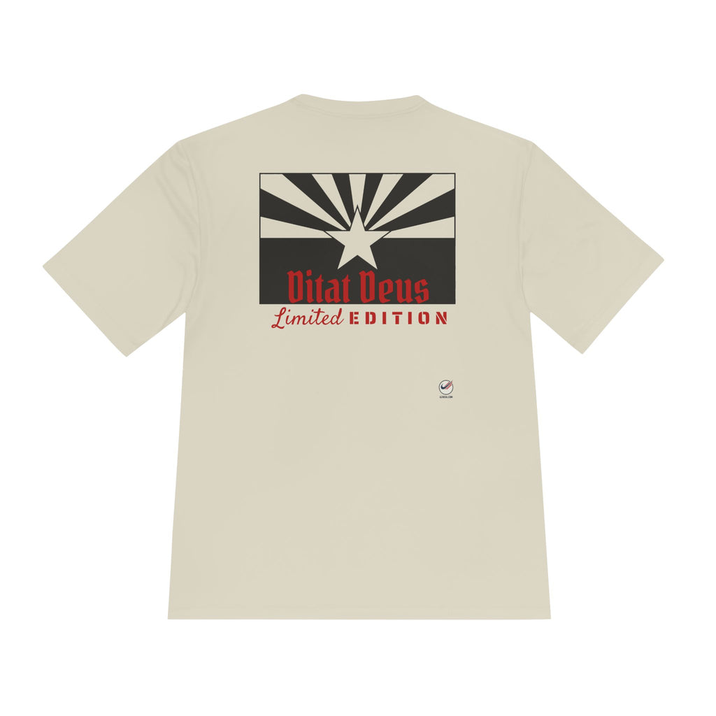 Arizona Born Tee — State Outline & Retro Flag Graphic Moisture-Wicking Shirt