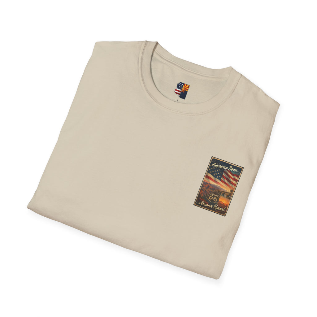Arizona Flag Pocket Unisex Softstyle T-Shirt, Casual Wear, Summer Style, Gift for Travelers, Fourth of July Tee, Outdoor Adventure Shirt