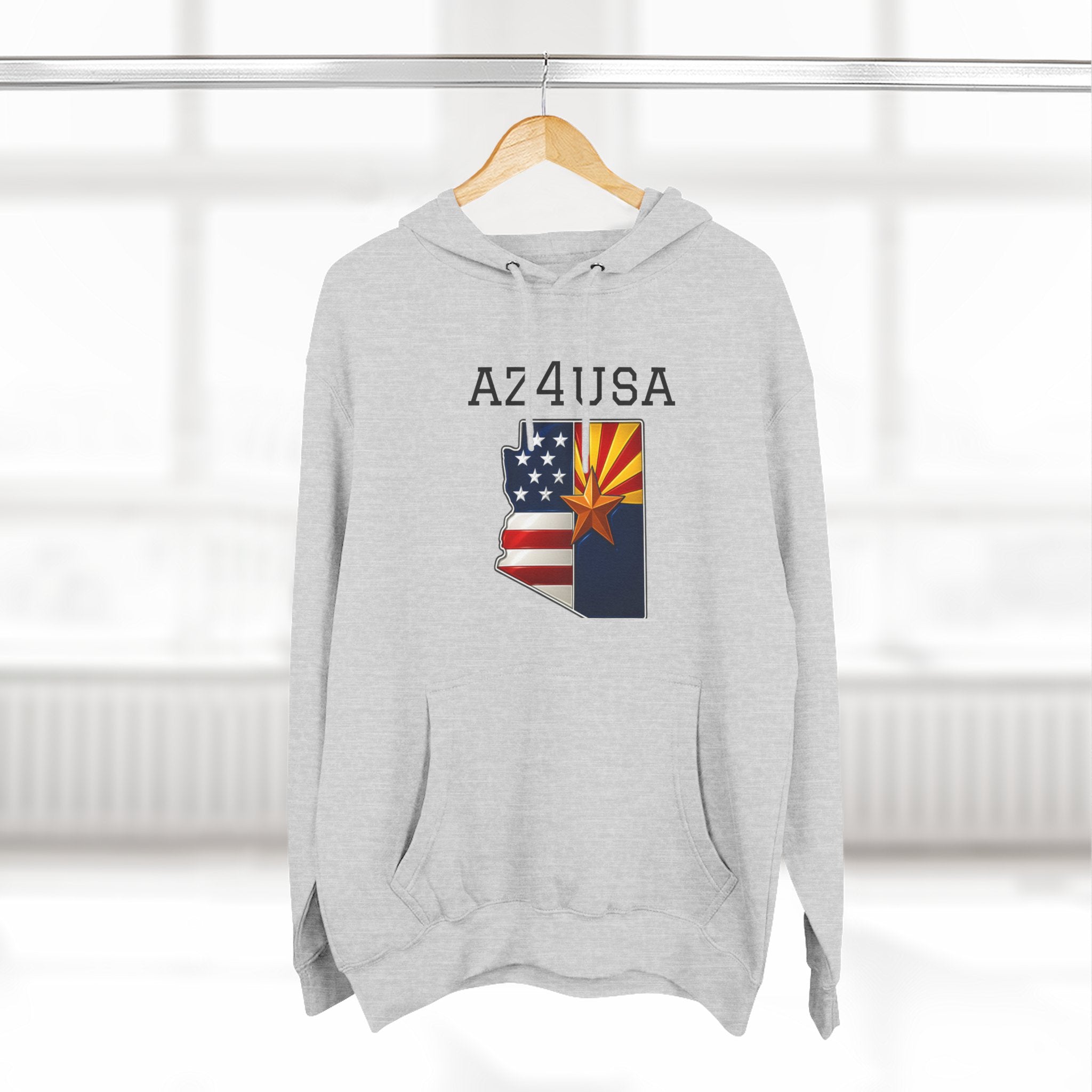 Arizona Pride Fleece Hoodie, Cozy Sweatshirt, Travel Gift, Patriot Apparel, American Southwest Style