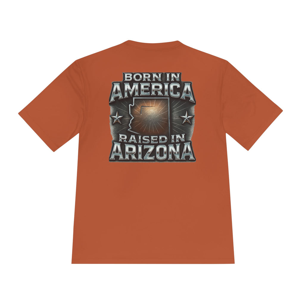 Born in America Raised in Arizona Unisex Tee, Arizona Pride Shirt, American Flag Tee, Summer Vacation Top, Gift for Arizona Lovers