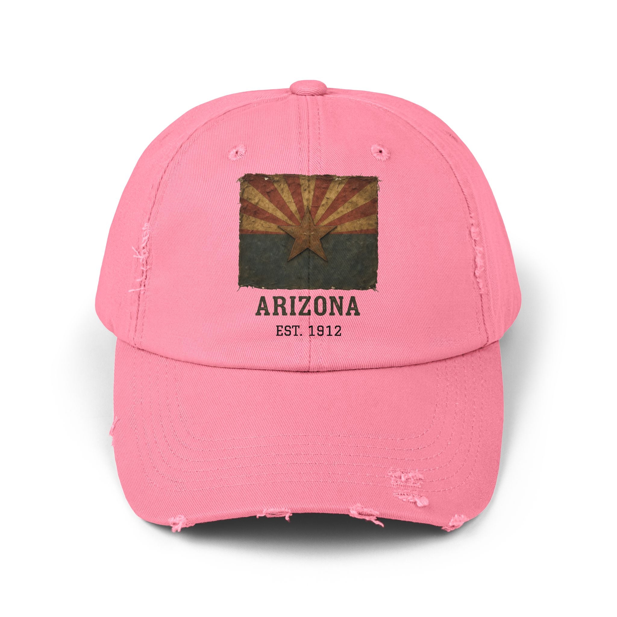 Born in America - Raised in Arizona Distressed Cap, Casual Vintage Hat, Outdoor Style Cap, Gift for Dad, Americana Fashion