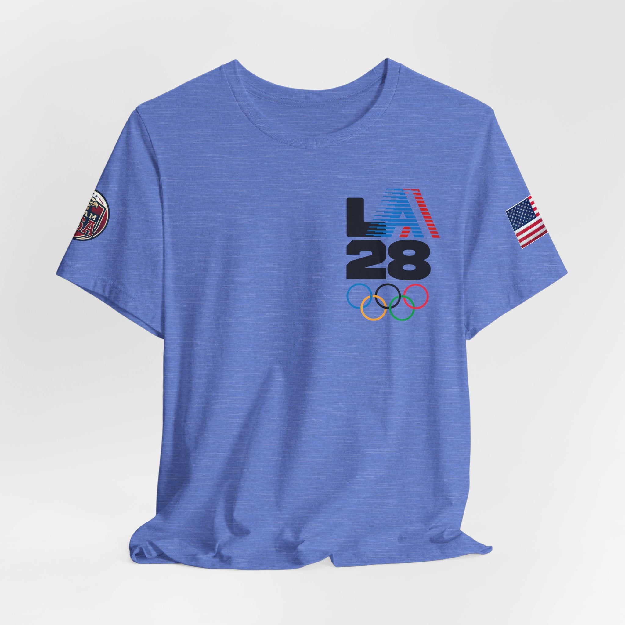 LA 28 Olympic USA T-Shirt — Vintage Olympic Rings Tee