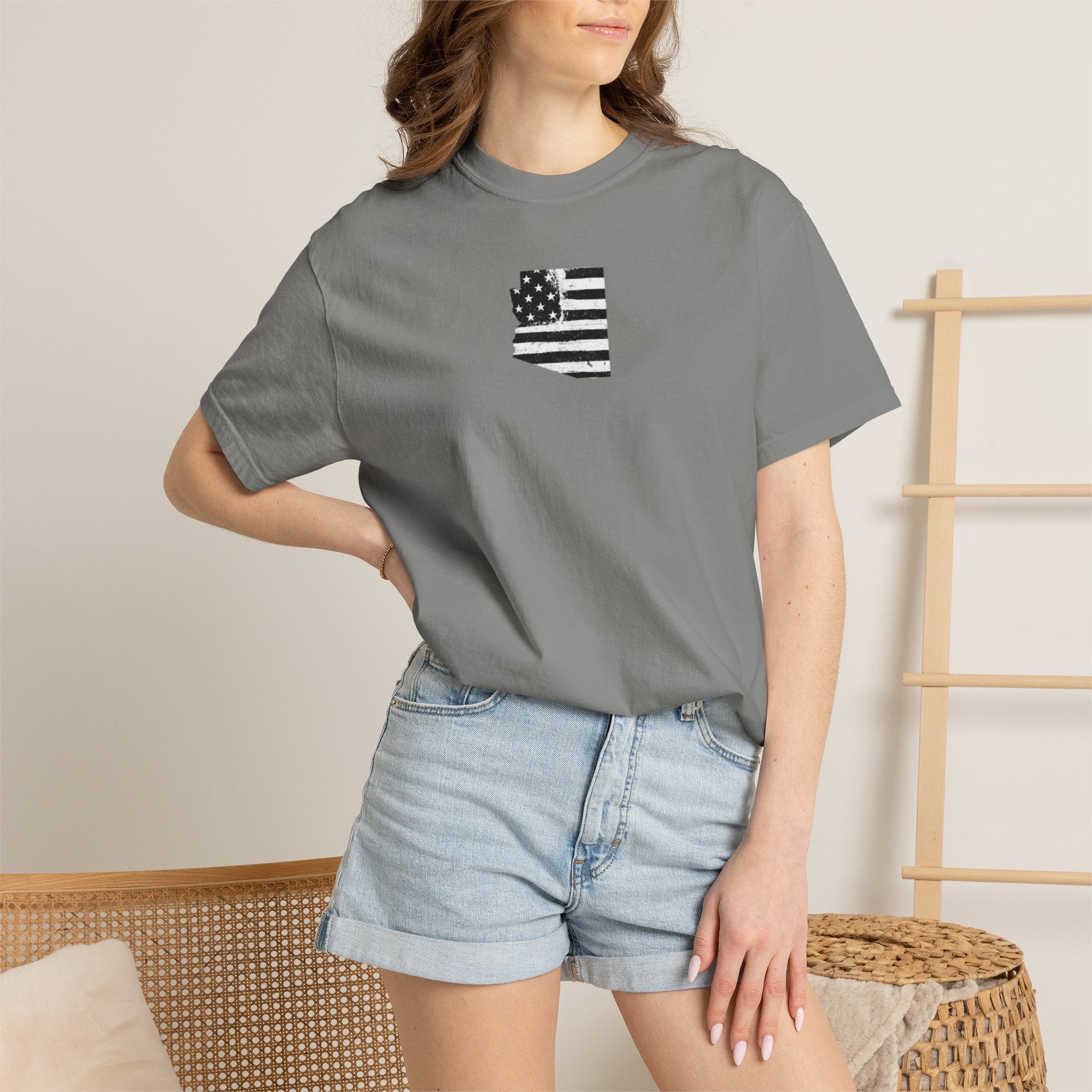 Arizona Flag Tee - Born in America, American Pride Shirt, Unisex Graphic T-Shirt, Arizona Themed Apparel, Patriotic Gift