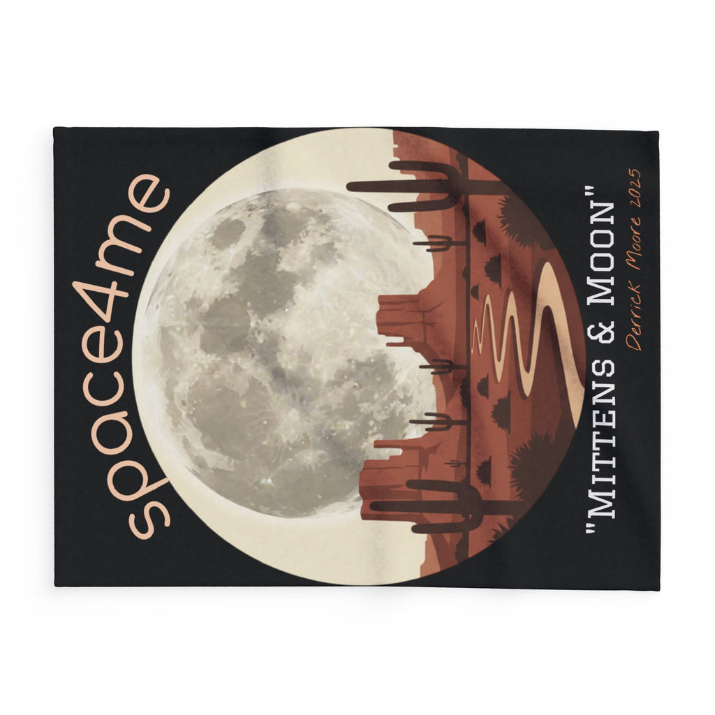Desert Moon Fleece Blanket — "Mittens & Moon" Space4Me Throw