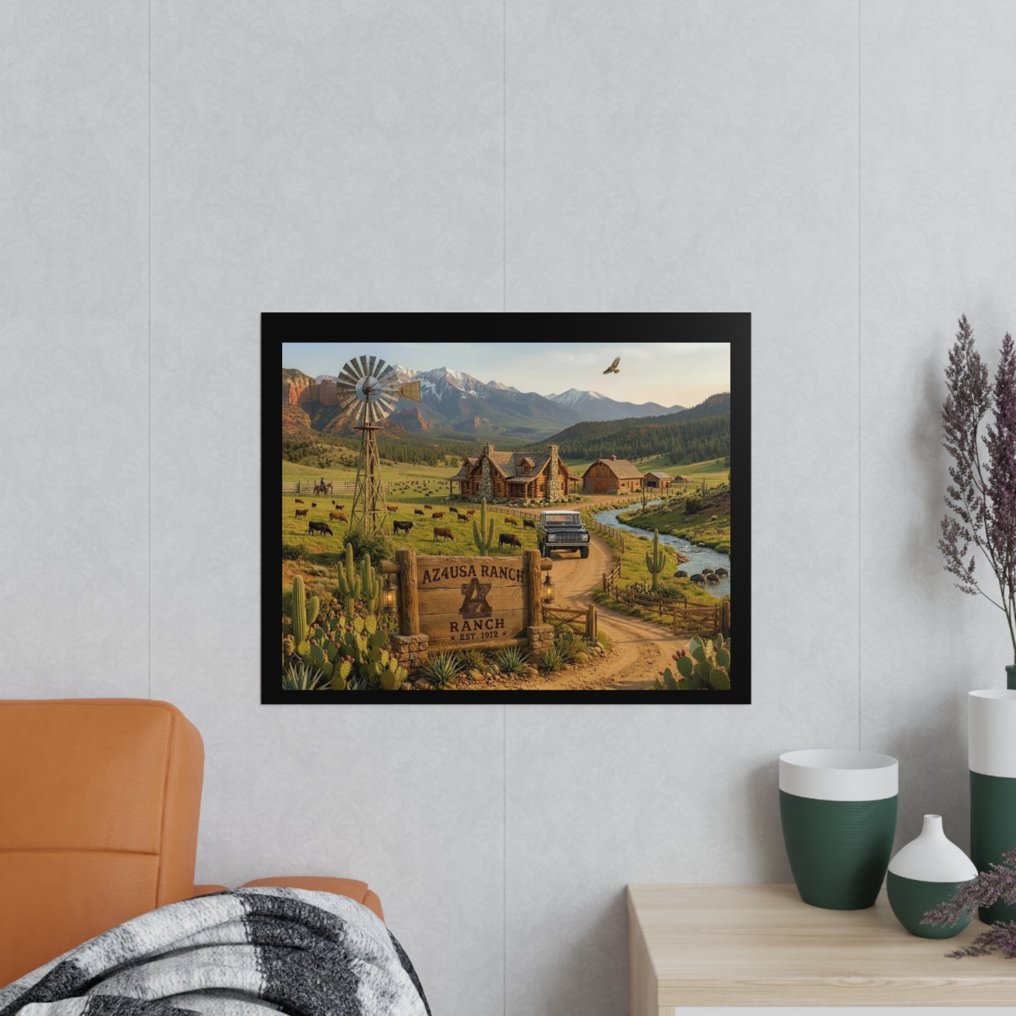 Azusa Ranch Photopaper Poster — Rustic Western Landscape Wall Art