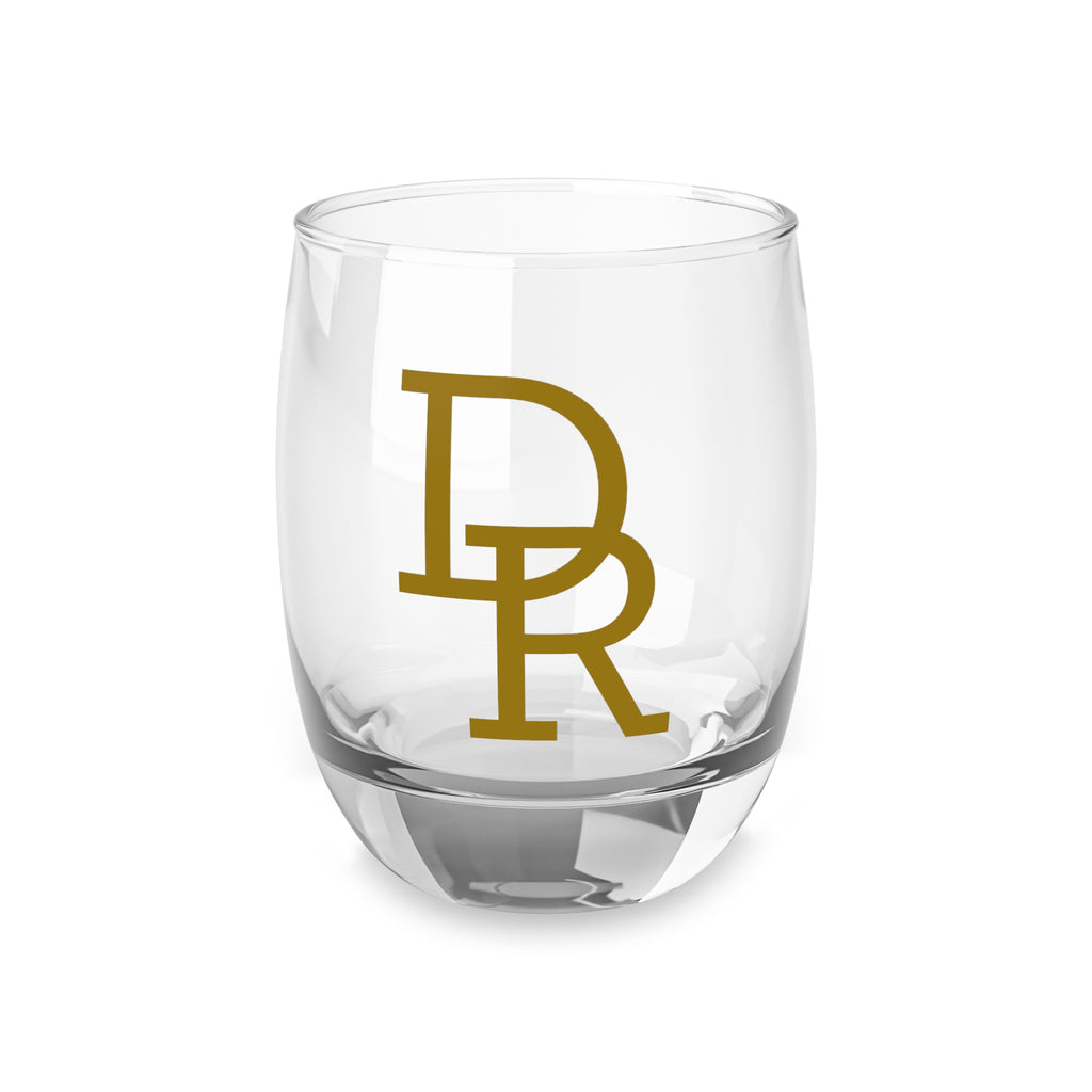 Monogrammed Whiskey Glass - Gold DR Initials