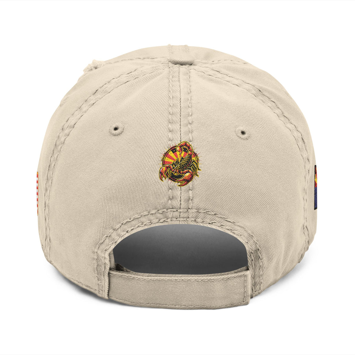 Distressed Embroidered Dad Hat — AZ4USA Scorpion Logo
