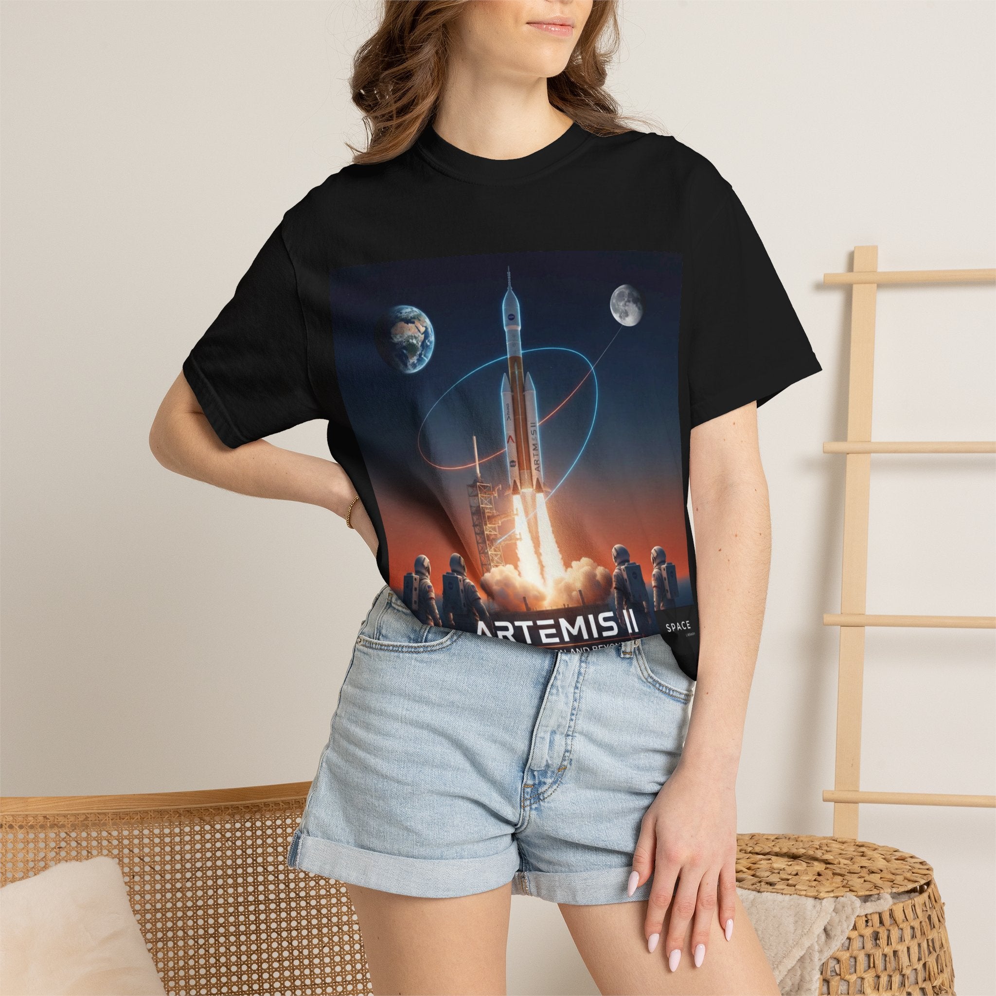 Artemis II Mission T‑Shirt — Spaceflight Patch & Crew Certificate Graphic