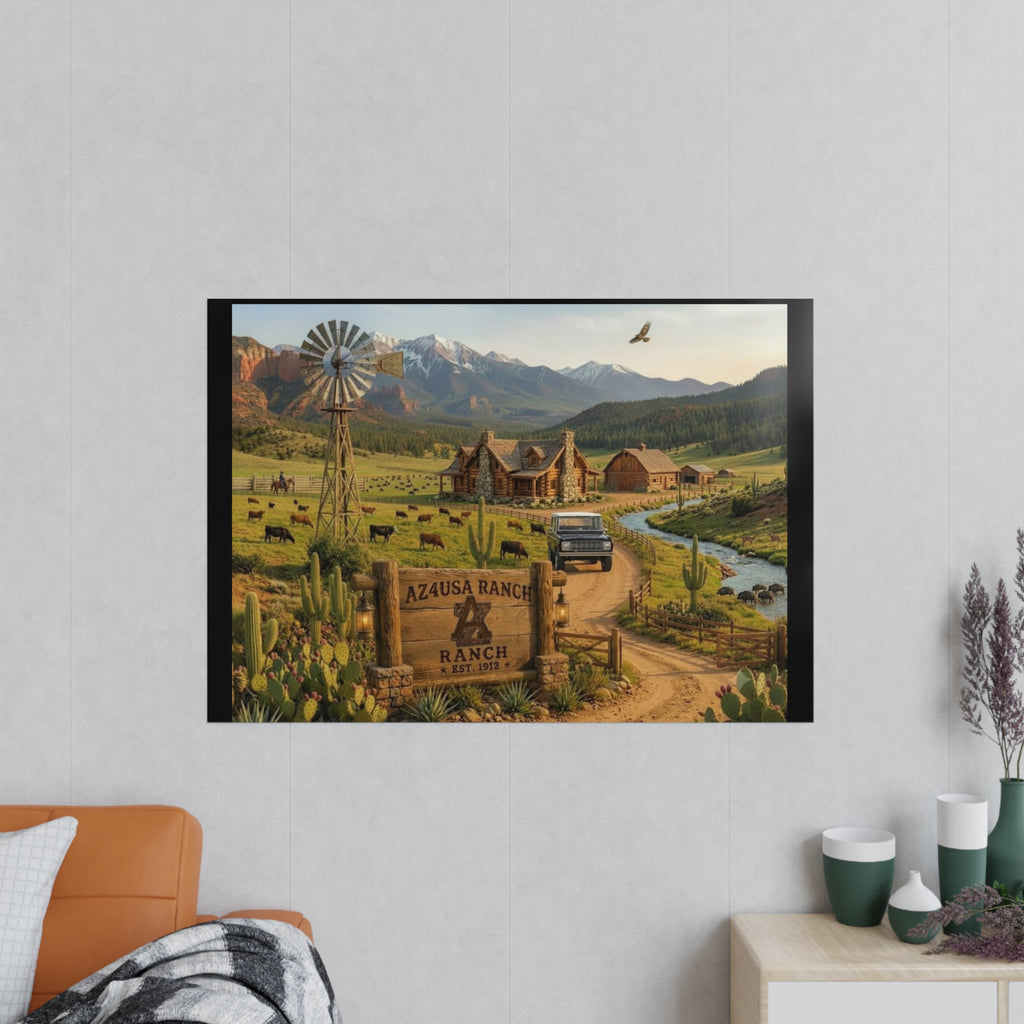 Azusa Ranch Photopaper Poster — Rustic Western Landscape Wall Art