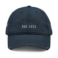 Azusa Distressed Dad Hat — Embroidered 'AZUSA EST. 1912' Baseball Cap with Flag