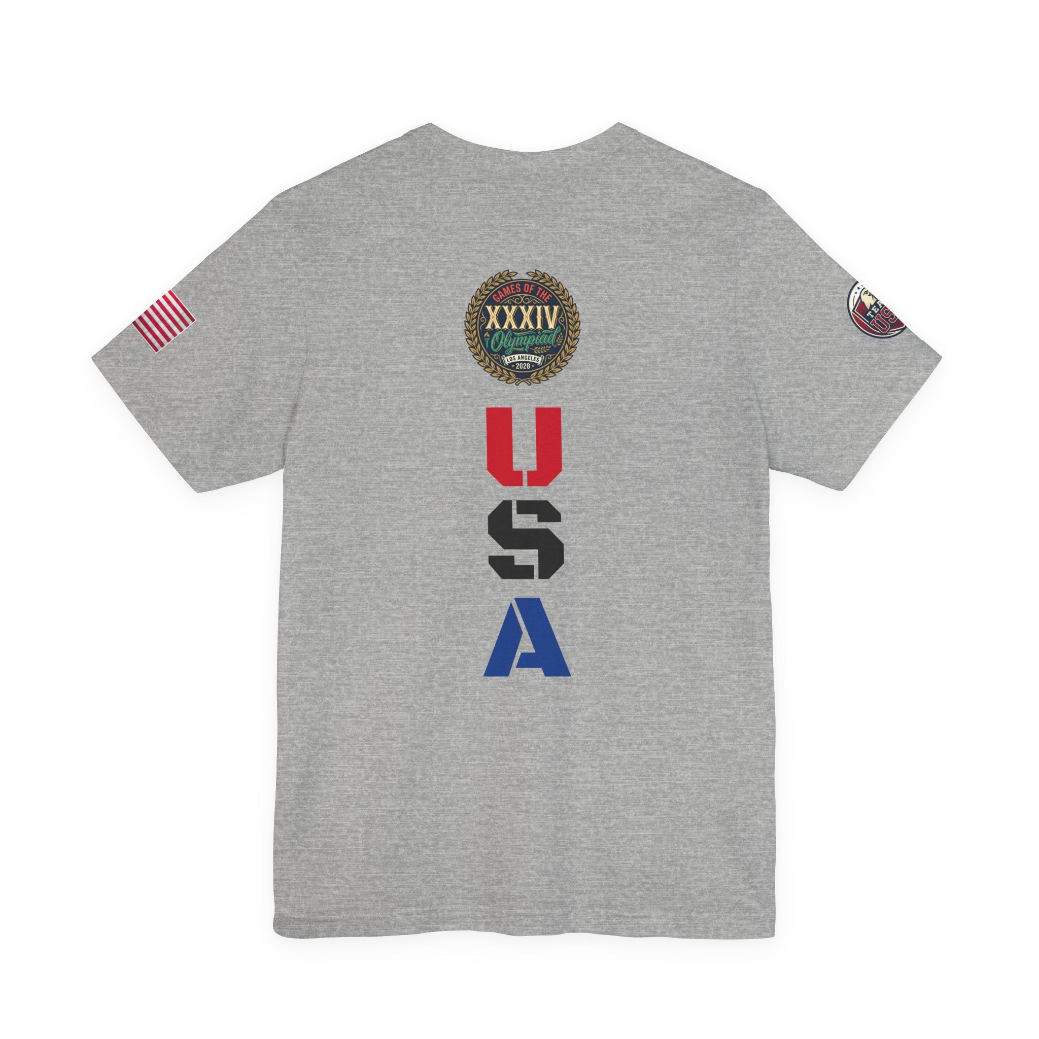 LA 28 Olympic USA T-Shirt — Vintage Olympic Rings Tee