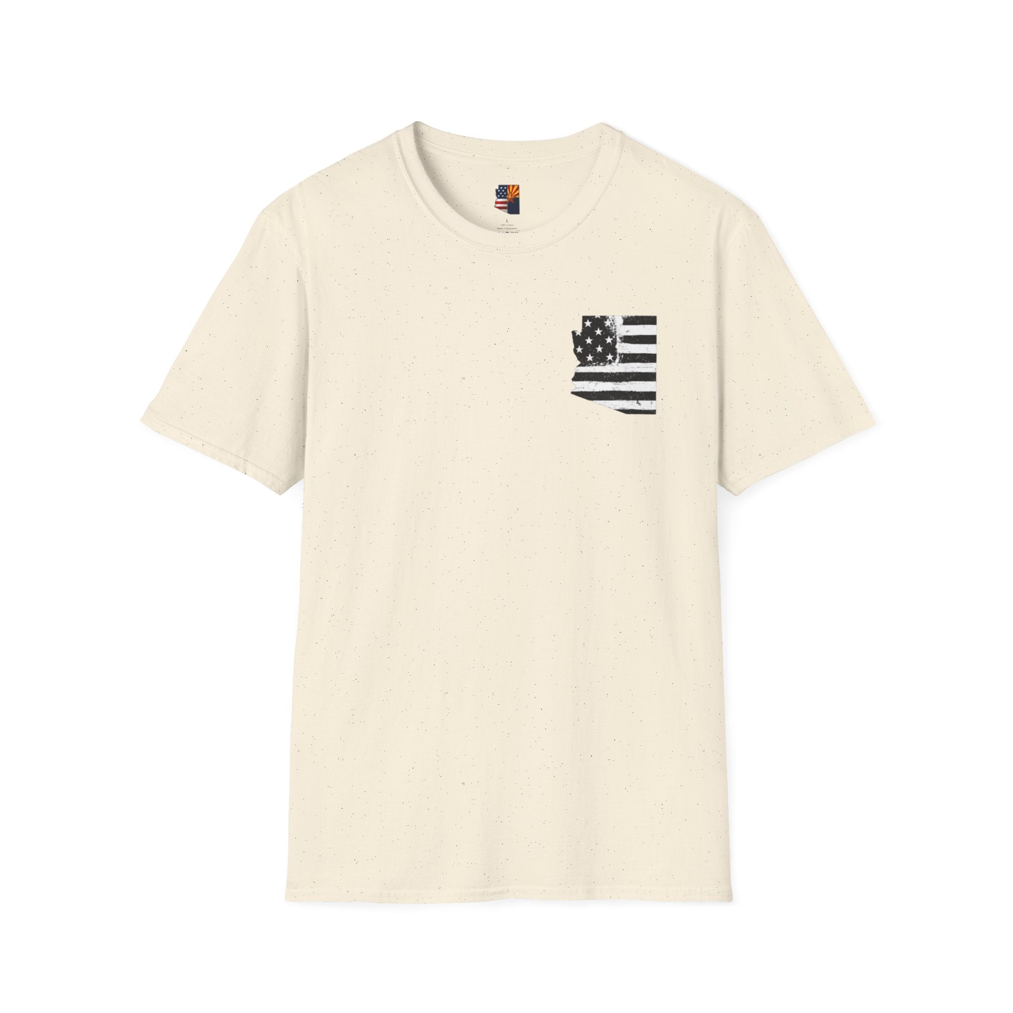 Arizona Flag Pocket Unisex Softstyle T-Shirt, Casual Wear, Summer Style, Gift for Travelers, Fourth of July Tee, Outdoor Adventure Shirt