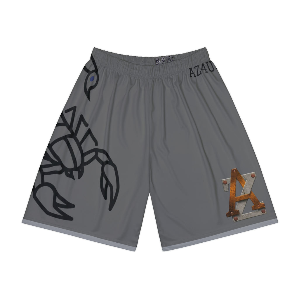 Scorpion Graphic Sports Shorts — Men's Athletic Gray AOP