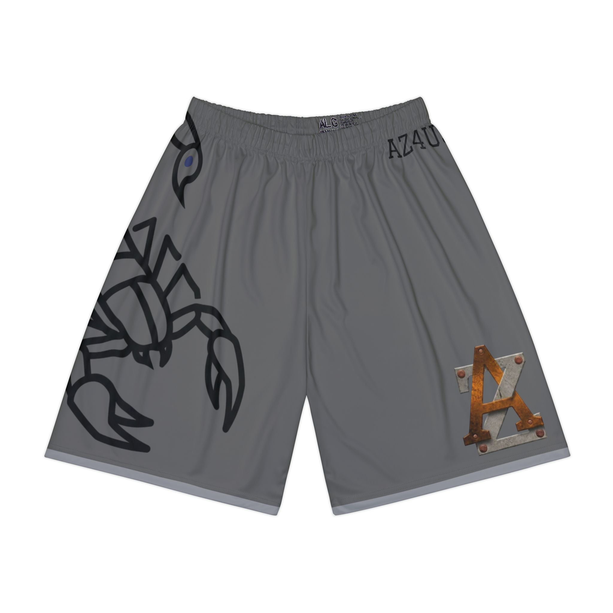 Scorpion Graphic Sports Shorts — Men's Athletic Gray AOP
