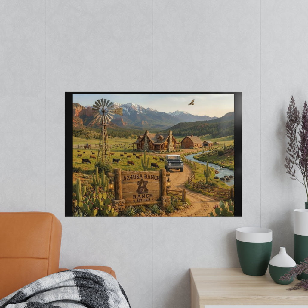Azusa Ranch Photopaper Poster — Rustic Western Landscape Wall Art