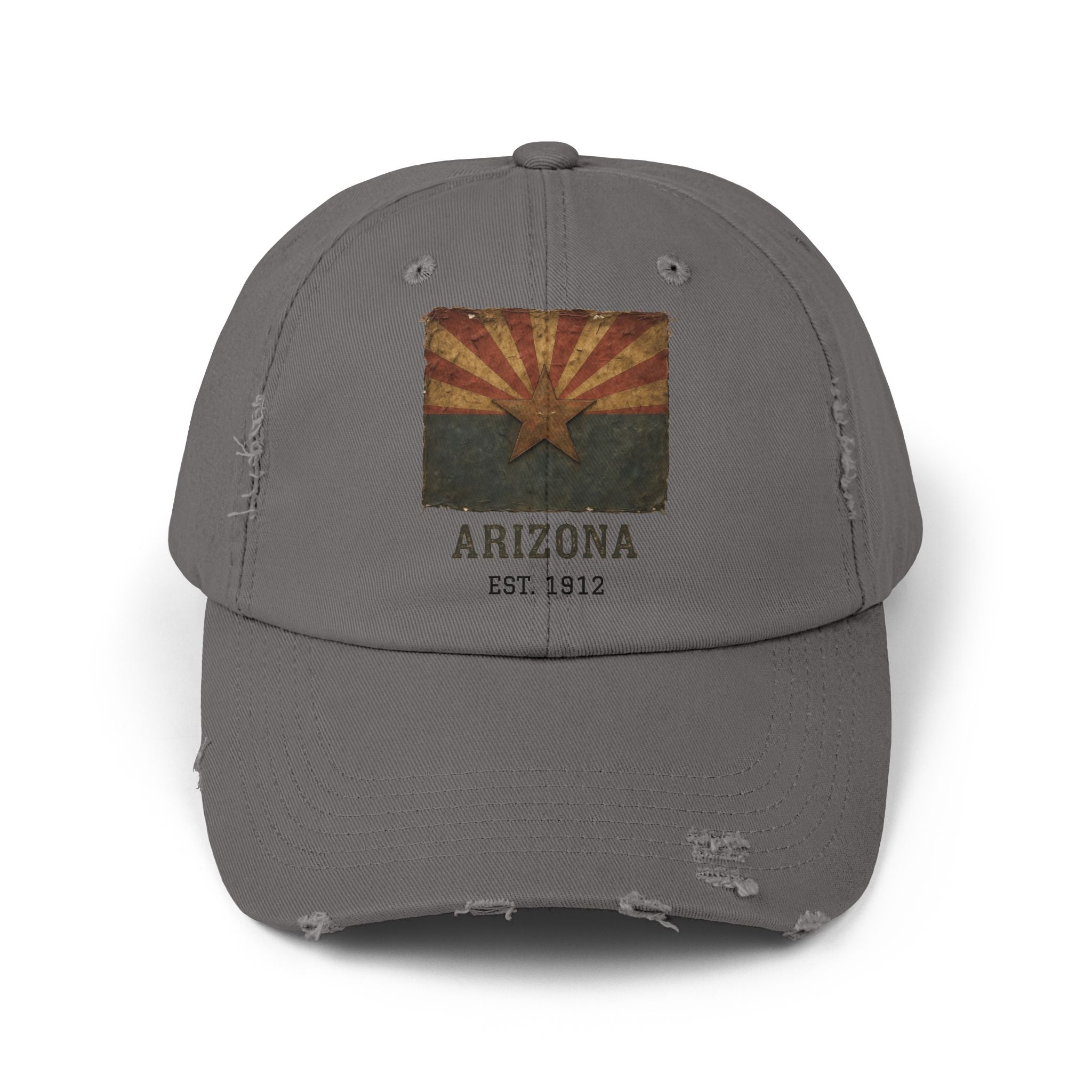 Born in America - Raised in Arizona Distressed Cap, Casual Vintage Hat, Outdoor Style Cap, Gift for Dad, Americana Fashion