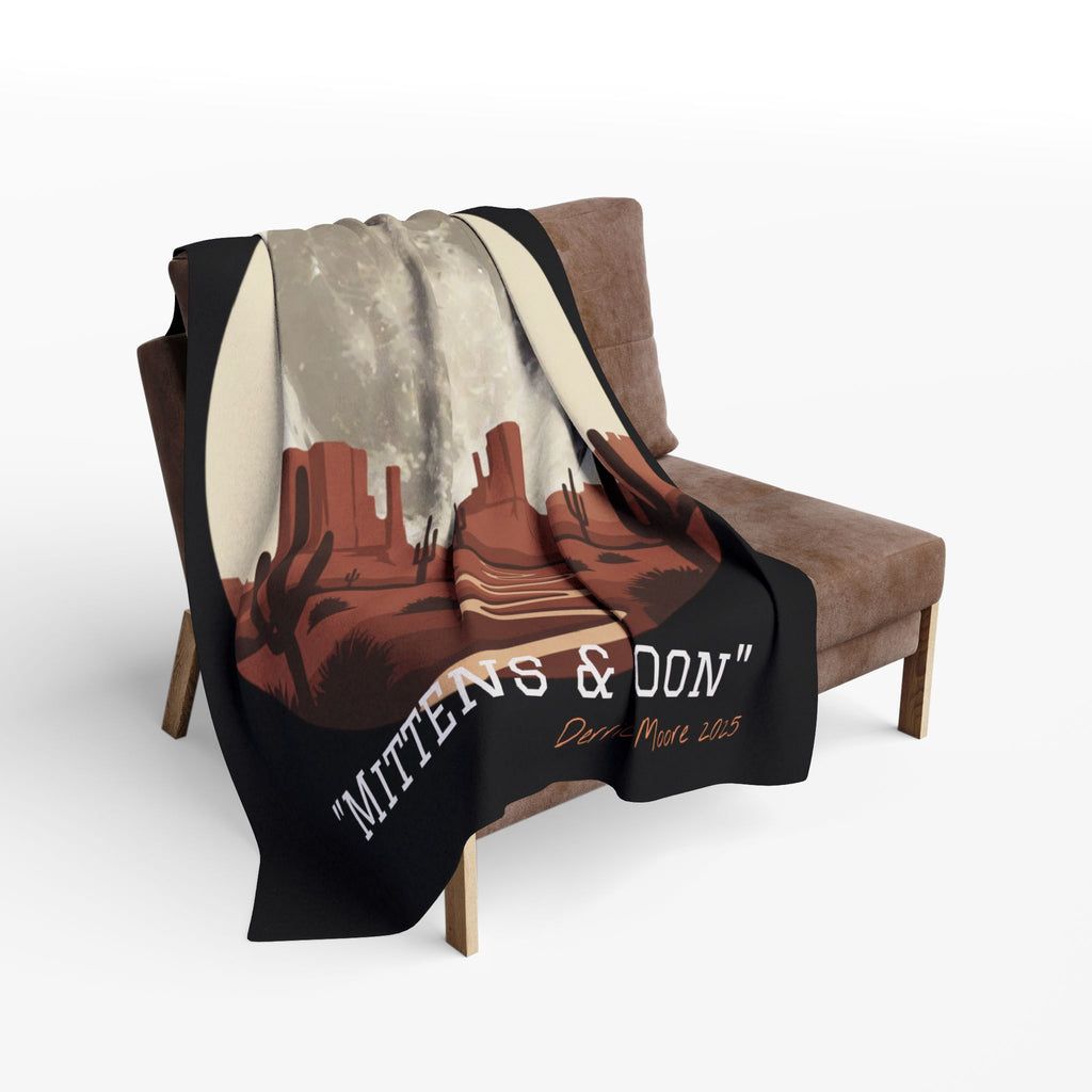 Desert Moon Fleece Blanket — "Mittens & Moon" Space4Me Throw