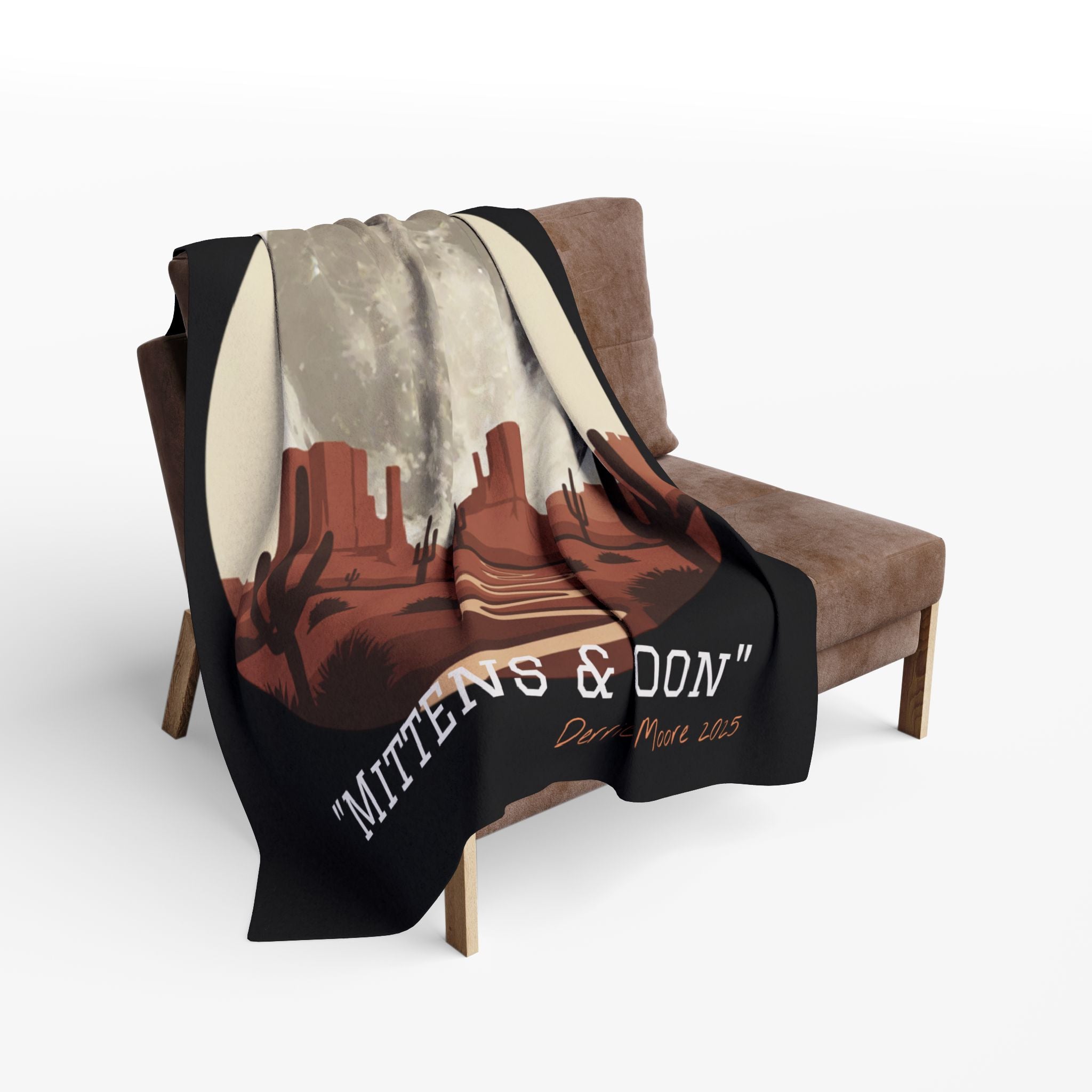 Desert Moon Fleece Blanket — "Mittens & Moon" Space4Me Throw